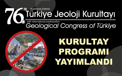 76TH GEOLOGICAL CONGRESS OF TURKEY PROGRAM PUBLISHED